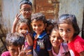 Smiling poor children from the Banganga slum