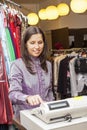 Portrait of a Seller in a Clothes Shop Royalty Free Stock Photo