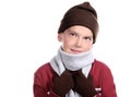 Smiling Pre-Teen Child Bundled in Winter Clothing