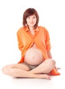 A smiling pregnant woman