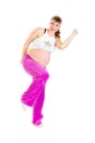 Smiling pregnant woman doing fitness exercises Royalty Free Stock Photo