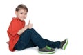 Smiling preschool boy with his thumb up Royalty Free Stock Photo
