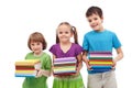Smiling preschool and school kids with books Royalty Free Stock Photo
