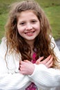 Smiling Preteen Girl with Long Hair