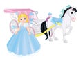 Cute Princess and Fairytale pink carriage