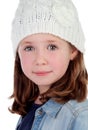 Smiling pretty girl with wool cap