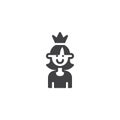 Smiling Princess vector icon Royalty Free Stock Photo