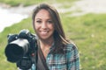 Smiling professional photographer Royalty Free Stock Photo