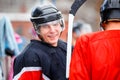 Sportsman waiting for substitution in hockey game