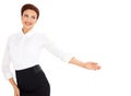 Smiling professional woman pointing Royalty Free Stock Photo