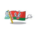 Smiling professor flag belarus cartoon character style