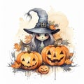 Smiling Pumpkin Illustration Background Royalty Free Stock Photo