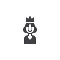 Smiling queen vector icon Royalty Free Stock Photo