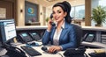 Smiling receptionist talking on the phone at the office Royalty Free Stock Photo