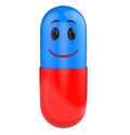 Smiling Red and Blue Happy Pill Royalty Free Stock Photo