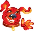 Smiling red dog