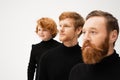 smiling redhead boy in black sweater Royalty Free Stock Photo