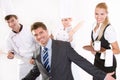 Smiling restaurant staff Royalty Free Stock Photo