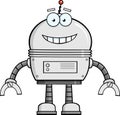 Smiling Robot Cartoon Character