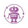 Smiling Robot with Circular Arrows Modern Technology Digital Automation Progress Royalty Free Stock Photo