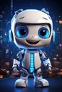 smiling robot looking at the camera