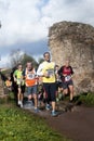 Smiling runner in Marathon of the Epiphany, Rome, Italy