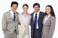 Smiling salespeople standing together