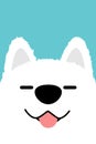 Smiling samoyed dog face flat design