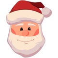 Smiling santa claus face vector illustration. Christmas santa claus head icon isolated on white background. Cute cartoon Royalty Free Stock Photo