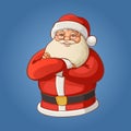 Santa Claus in red clothes. Merry Christmas. Blue background. Vector element Royalty Free Stock Photo