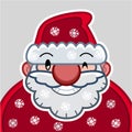 Smiling Santa head flat design