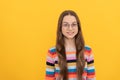 smiling schoolgirl nerd child in eyeglasses for vision, school