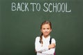 Smiling schoolgirl standing with crossed arms Royalty Free Stock Photo