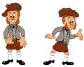 Smiling scotsman in two poses