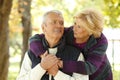 Smiling senior couple outdoor Royalty Free Stock Photo