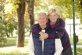 Smiling senior couple outdoor Royalty Free Stock Photo