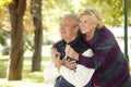 Smiling senior couple outdoor Royalty Free Stock Photo