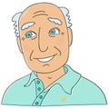 Smiling senior man vector illustration