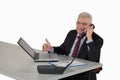 Smiling senior manager posing thumbs up Royalty Free Stock Photo