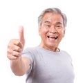 Smiling senior old man showing thumb up gesture Royalty Free Stock Photo