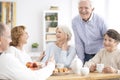 Smiling senior people enjoying meeting Royalty Free Stock Photo