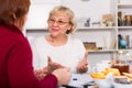 Smiling senior women with documentation Royalty Free Stock Photo