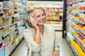 Smiling senior woman on phone call Royalty Free Stock Photo