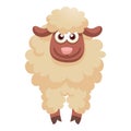 Smiling sheep icon, cartoon style