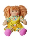 Smiling sit Cute rag doll isolated Royalty Free Stock Photo