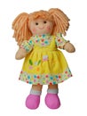 Smiling sit Cute rag doll isolated Royalty Free Stock Photo