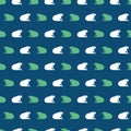 Smiling sitting frogs seamless vector pattern