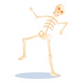 Smiling skeleton icon, cartoon style