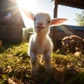 smiling small goat generated by AI tool