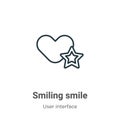 Smiling smile outline vector icon. Thin line black smiling smile icon, flat vector simple element illustration from editable user